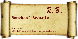 Roszkopf Beatrix névjegykártya